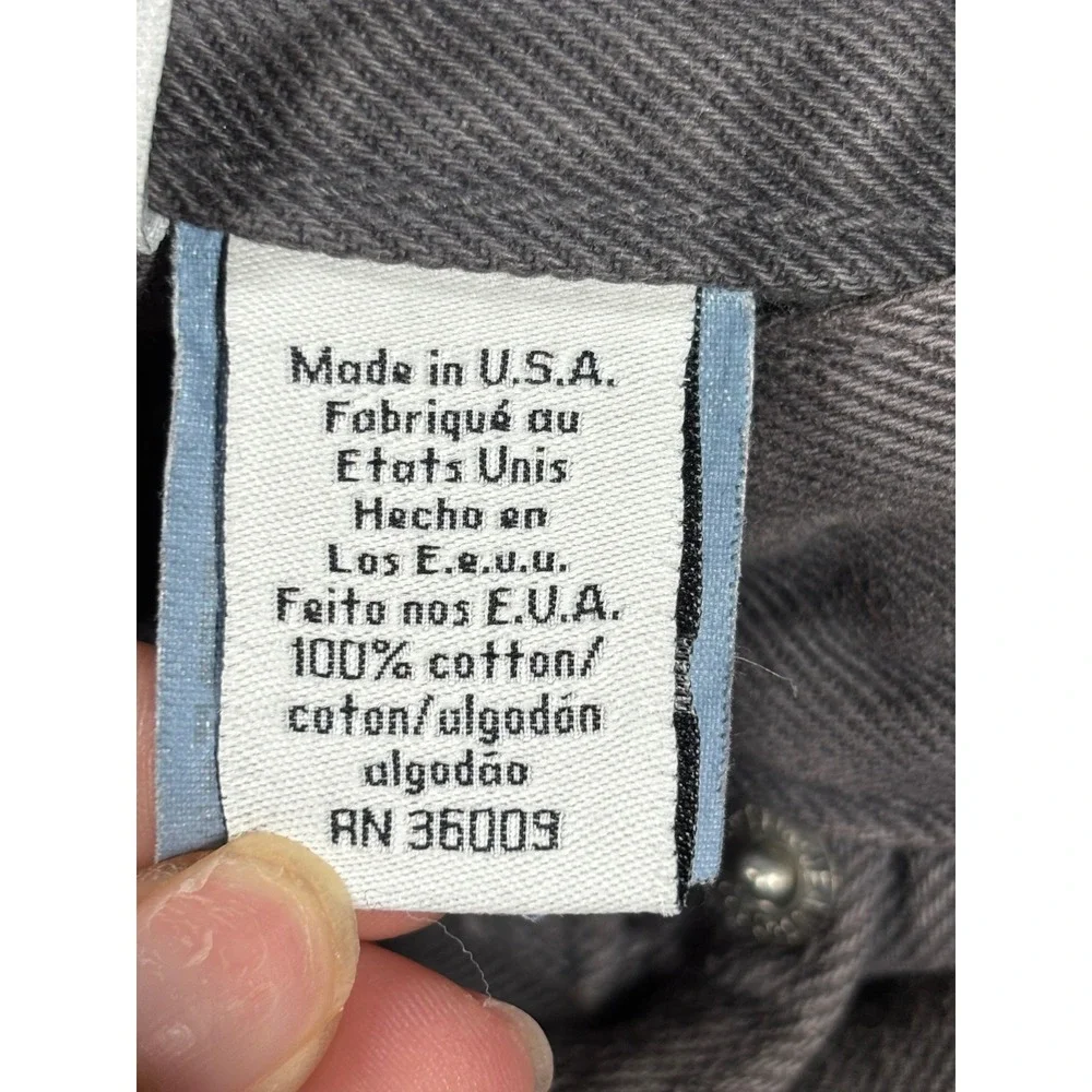 Calvin Klein Jeans Mens 36x34 Gray Straight‎ Leg Denim Pants Made in USA